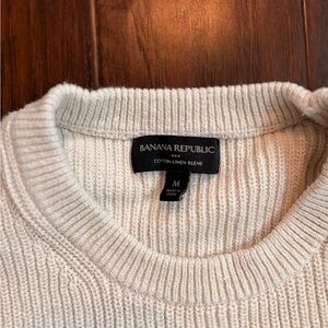Banana Republic Factory Men's Off-White Crewneck Sweater